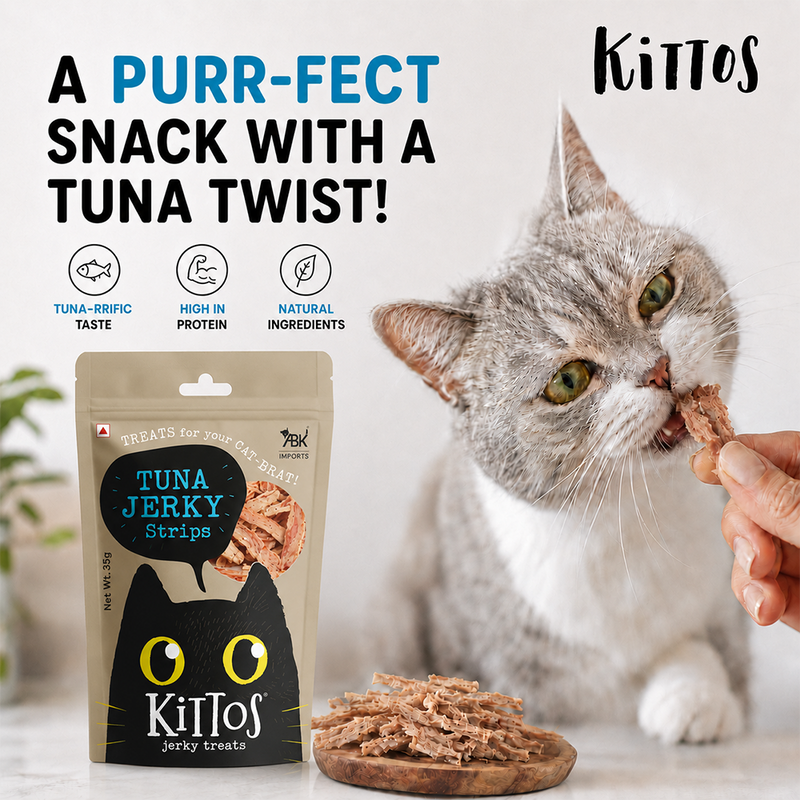 Kittos Purr-Fect Tuna Jerky Strips Cat Treats - 35 g