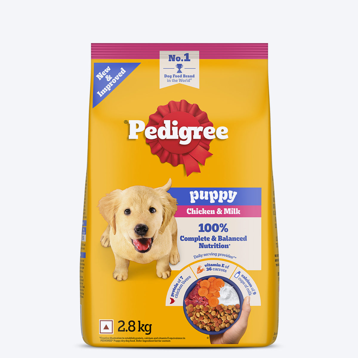 Pedigree Chicken & Milk Puppy Dry Dog Food (Contains 37 Essential Nutrients)