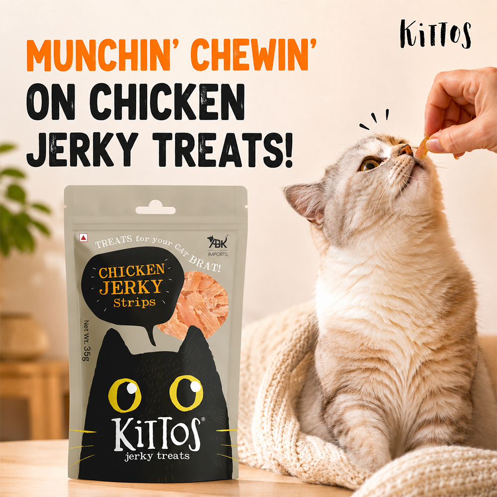 Kittos Purr-Fect Chicken Jerky Strips Cat Treats - 35 g