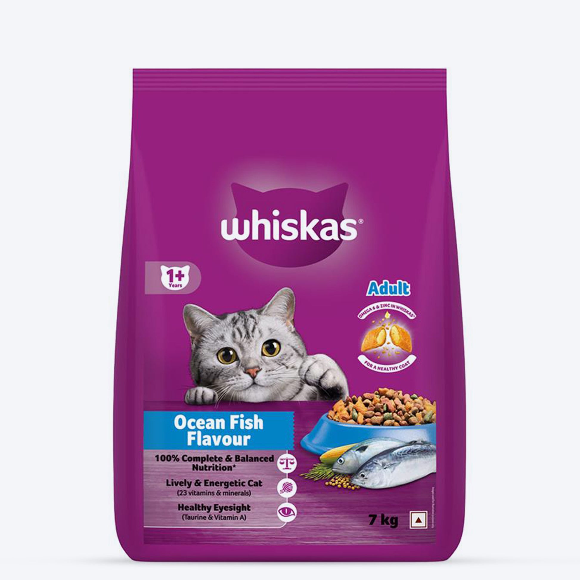 Whiskas Adult (1+ Years) Ocean Fish Flavour Dry Cat Food - Heads Up For Tails