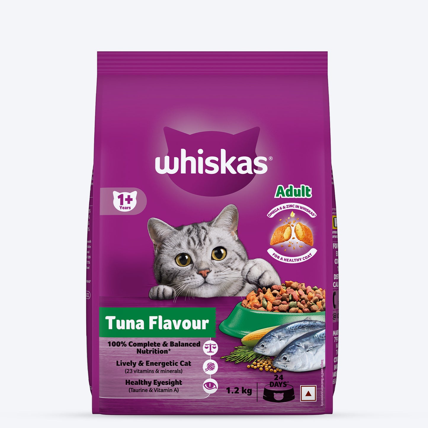 Whiskas Adult (1+ Years) Tuna Flavour Dry Cat Food - Heads Up For Tails