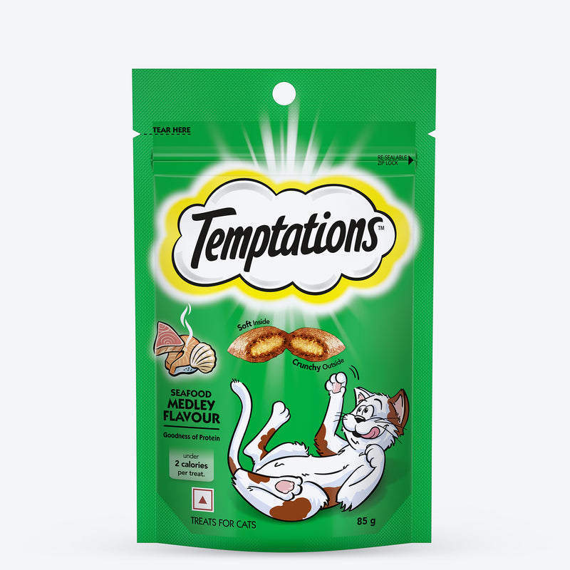 Temptations Cat Treat Seafood Medley Flavour - 85g - Heads Up For Tails