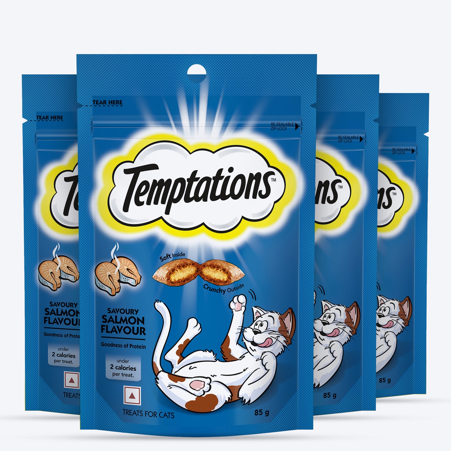 Temptations Cat Treat Savoury Salmon Flavour - 85g - Heads Up For Tails
