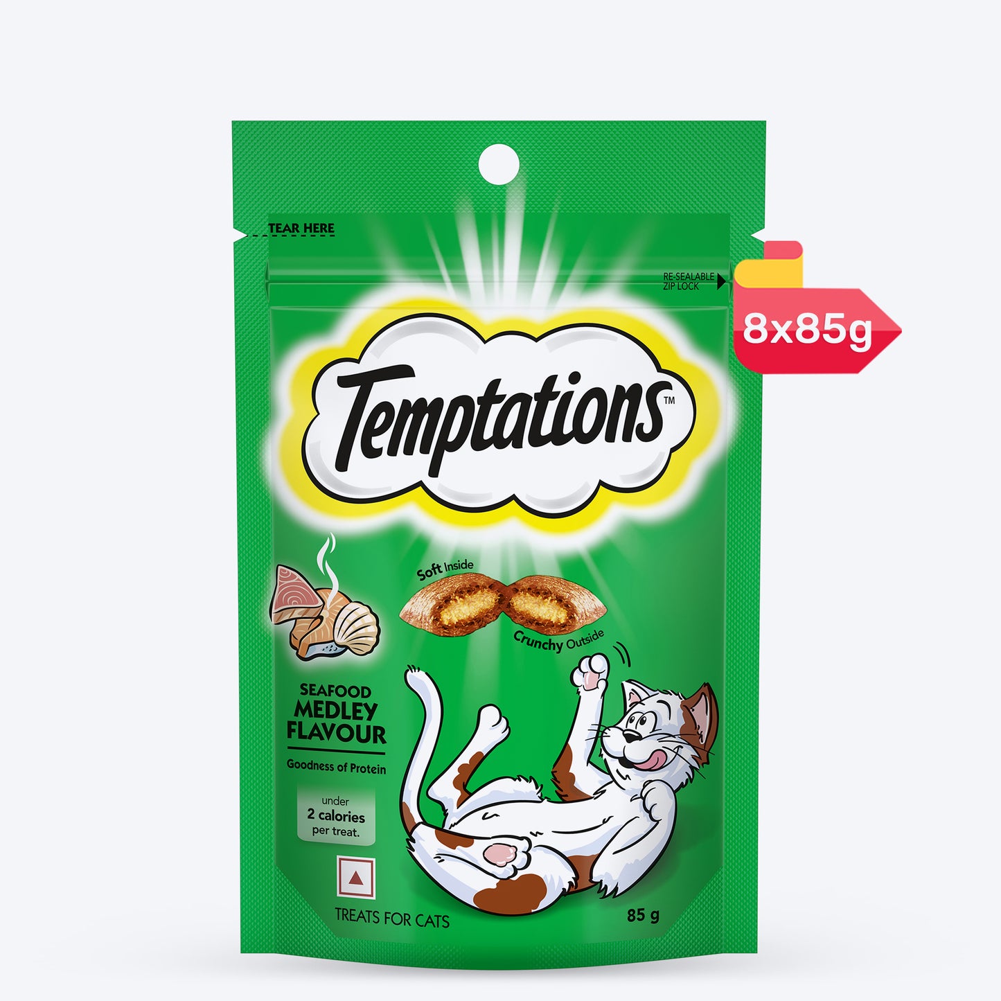 Temptations Cat Treat Seafood Medley Flavour - 85g - Heads Up For Tails