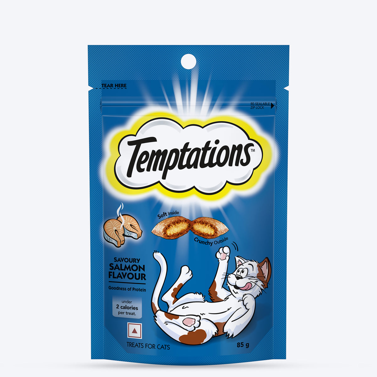 Temptations Crunchy Cat Treat Savoury Salmon Flavour - 85g