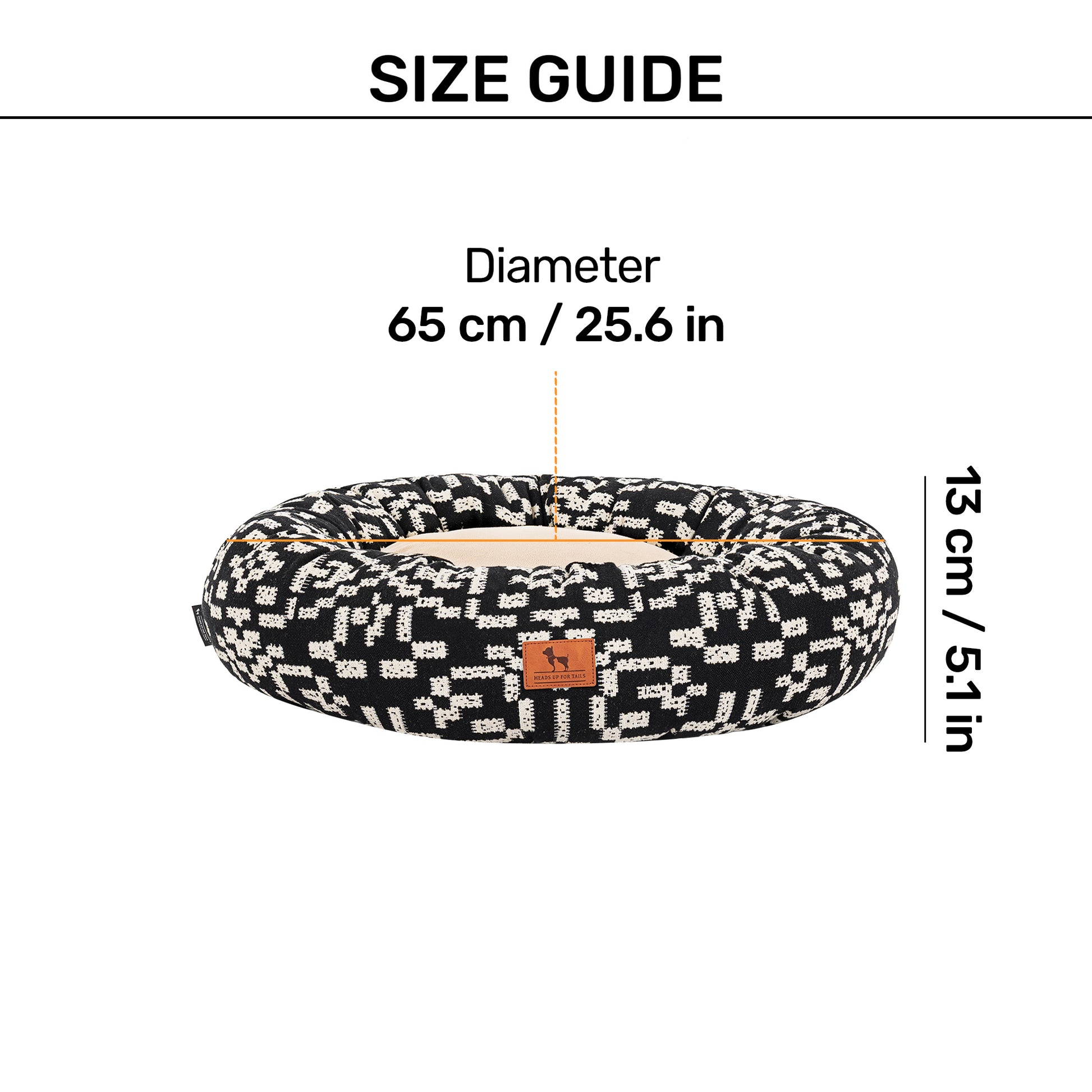 HUFT Dreamy Donut Bed For Cat & Puppy - Black & White - Heads Up For Tails