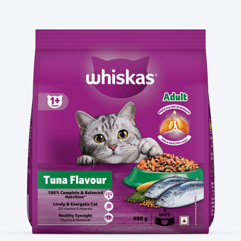 Whiskas Adult (1+ Years) Tuna Flavour Dry Cat Food - Heads Up For Tails