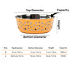 HUFT Doodle Tails Printed Steel Bowl For Dog - Yellow - Heads Up For Tails