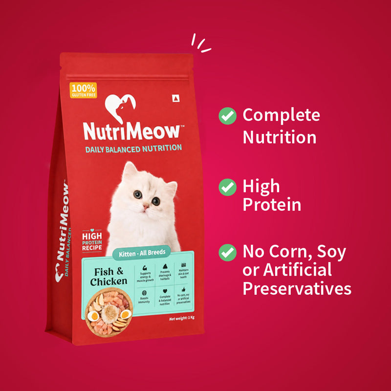 Nutrimeow Chicken & Fish Dry Food For Kitten
