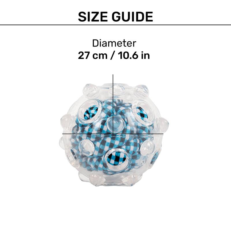 HUFT Rolly Poly Textured Ball Toy For Dogs - Blue