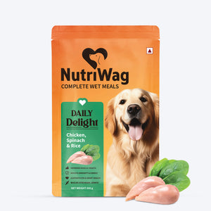 NutriWag Complete Wet Meals With Chicken, Rice & Spinach For Dog - 300g - Heads Up For Tails