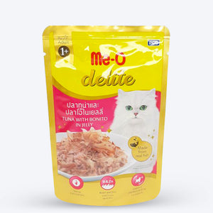 Me-O Delite Tuna With Bonito in Jelly Wet Cat Food - 70 g packs - Heads Up For Tails