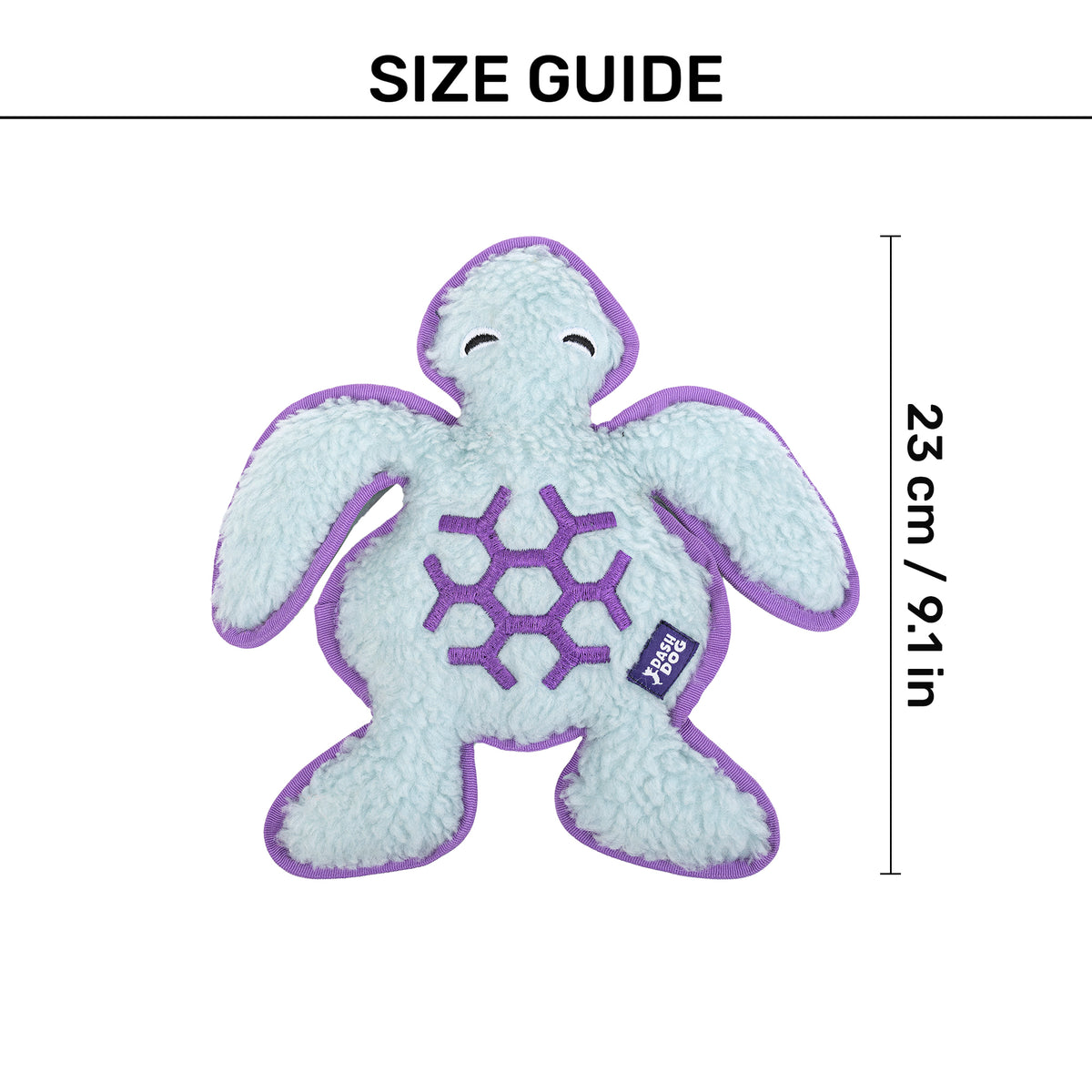 Dash Dog Tortie The Turtle Squeaky Plush Toy For Dog - Green - Heads Up For Tails