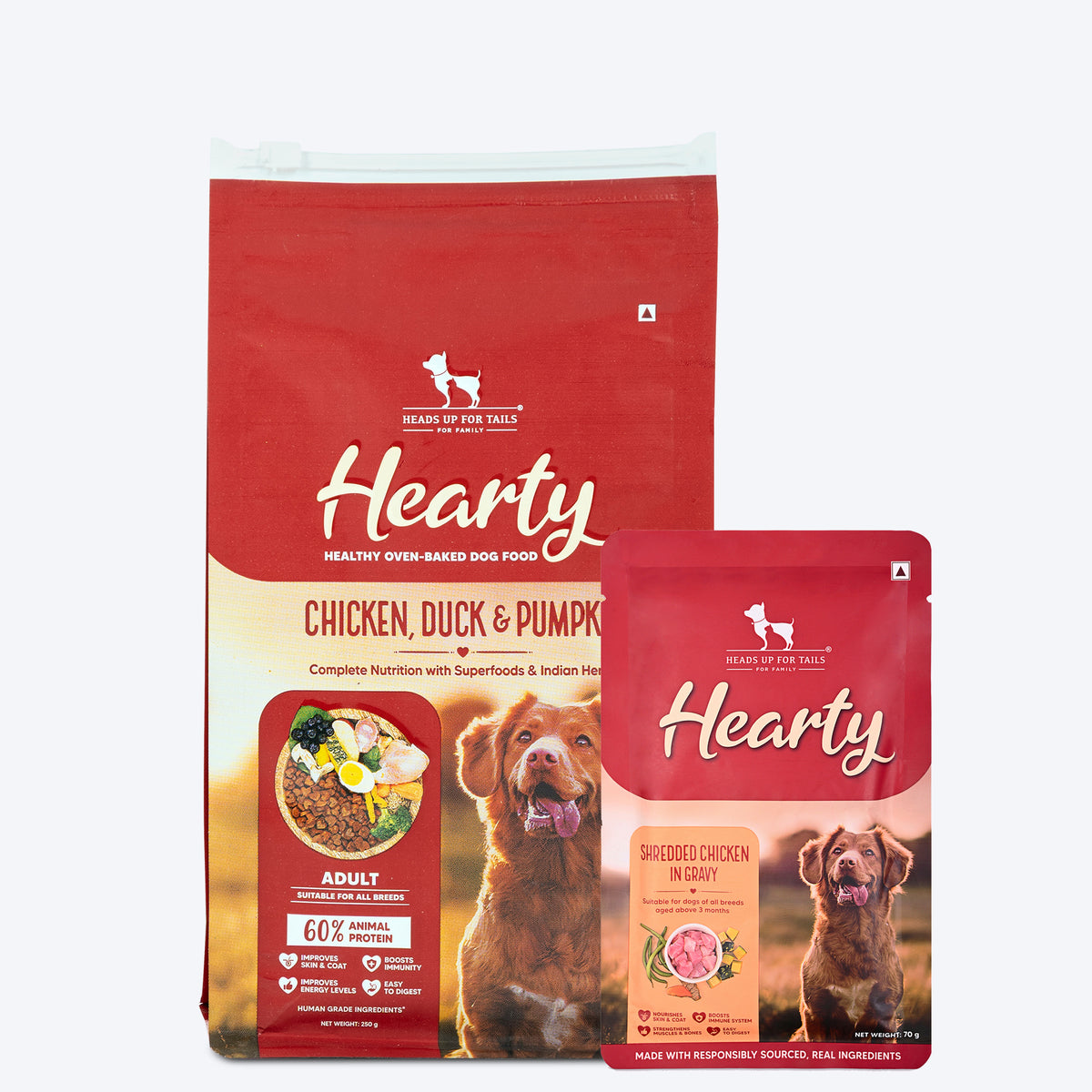 Hearty Adult Dog Food Chicken &amp; Pumpkin Meal Combo - Dry + Wet, Human-Grade, High-Protein, All Breeds
