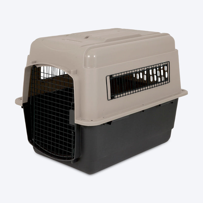 Petmate Ultra Vari Kennel For Dog & Cat - Taupe & Black - 21x16x15 inch - Heads Up For Tails