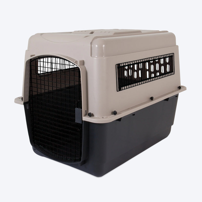 Petmate Ultra Vari Kennel For Dog & Cat - Taupe & Black - 21x16x15 inch - Heads Up For Tails