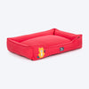 HUFT Teddy Classic Lounger Bed For Dog - Red - Heads Up For Tails