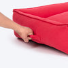 HUFT Teddy Classic Lounger Bed For Dog - Red - Heads Up For Tails