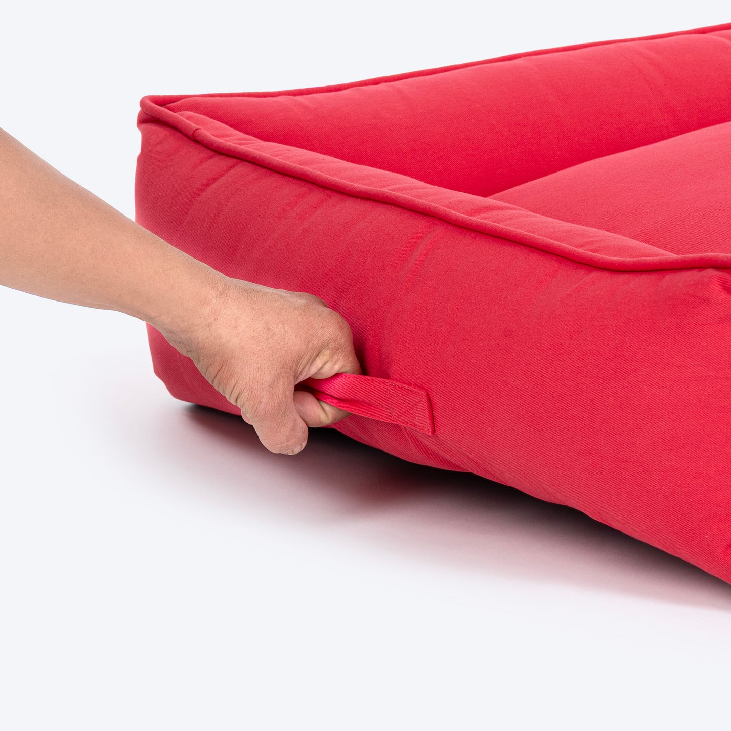 HUFT Teddy Classic Lounger Bed For Dog - Red - Heads Up For Tails