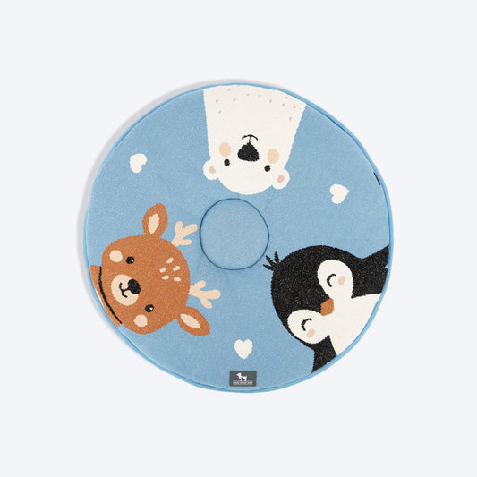 HUFT Frosty Friends Round Mat For Dog & Cat - Blue