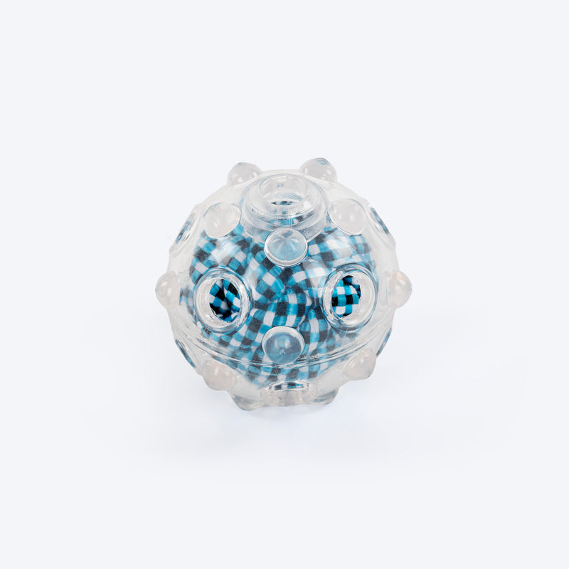 HUFT Rolly Poly Textured Ball Toy For Dogs - Blue