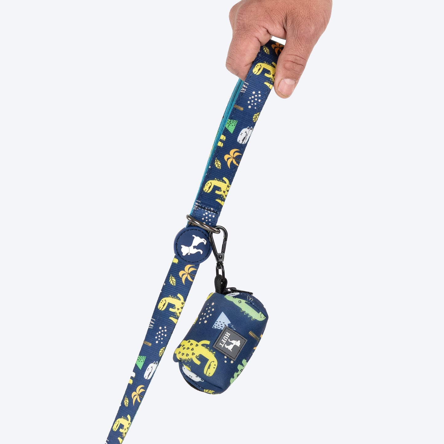 HUFT Dino Land Waste Bag Dispenser For Dog & Cat - Blue - Heads Up For Tails