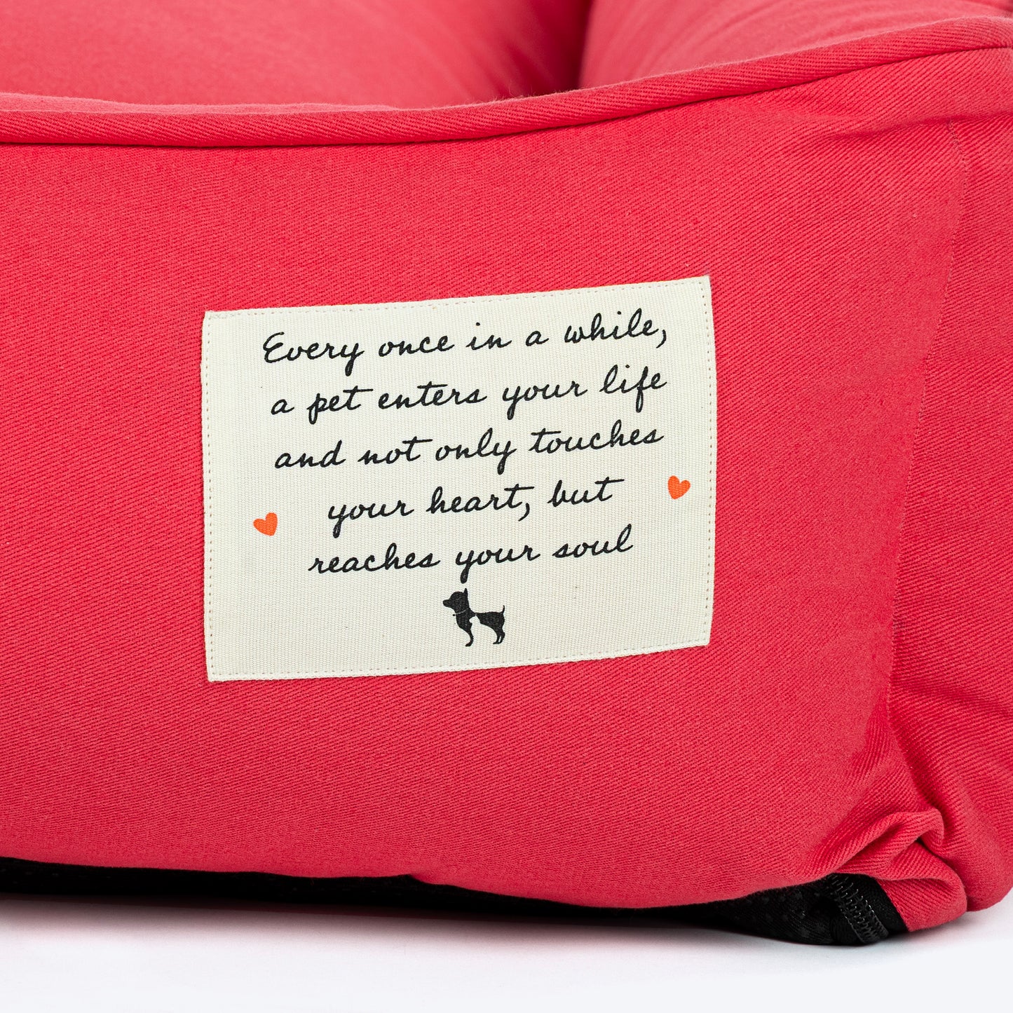 HUFT Teddy Classic Lounger Bed For Dog - Red - Heads Up For Tails