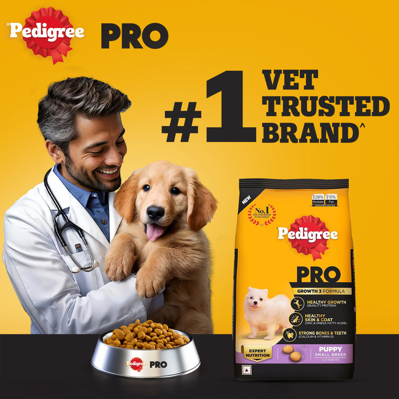 Pedigree PRO Expert Nutrition Small Breed (2-9 Months) Dry Puppy Food - Heads Up For Tails