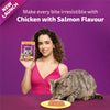 Whiskas Chicken with Salmon in Jelly Flavour (1+ Years) Adult Cat Wet Food - 80 gm Pack