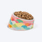 HUFT CloudBurst Printed Melamine Slant Bowl With Steel Insert For Dog - Multicolor