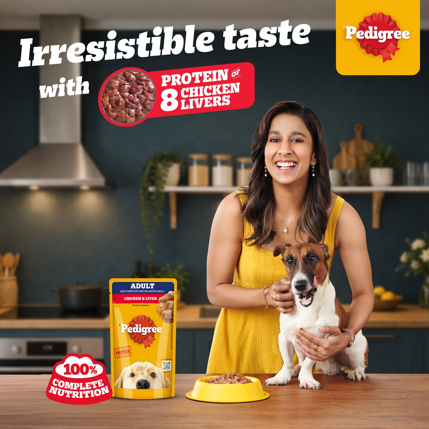 Pedigree Chicken & Liver Chunks In Gravy Adult Dog Wet Food - 130 g