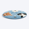 HUFT Frosty Friends Round Mat For Dog & Cat - Blue