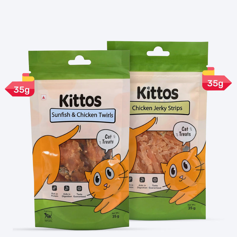 Kittos Purr-fect Cluckin Bites - Chicken Cat Treats Combo - Heads Up For Tails