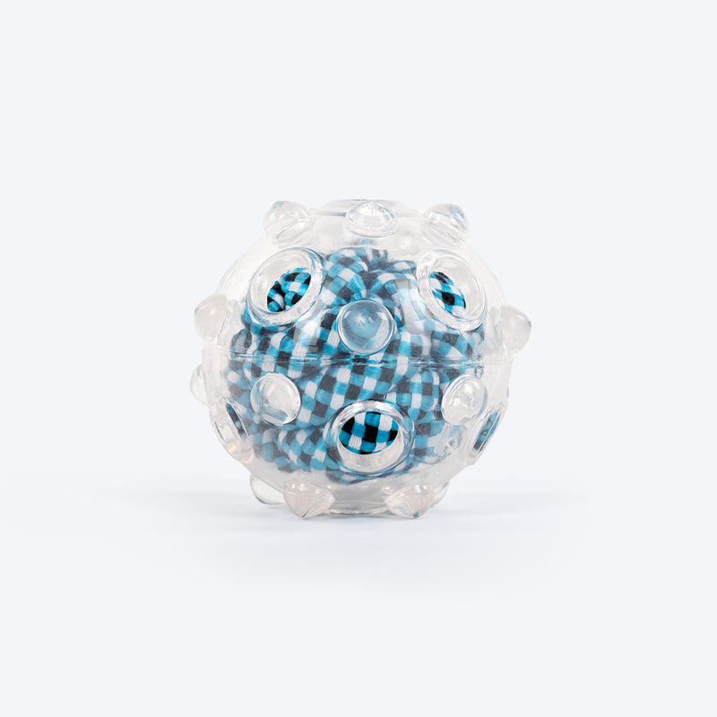 HUFT Rolly Poly Textured Ball Toy For Dogs - Blue