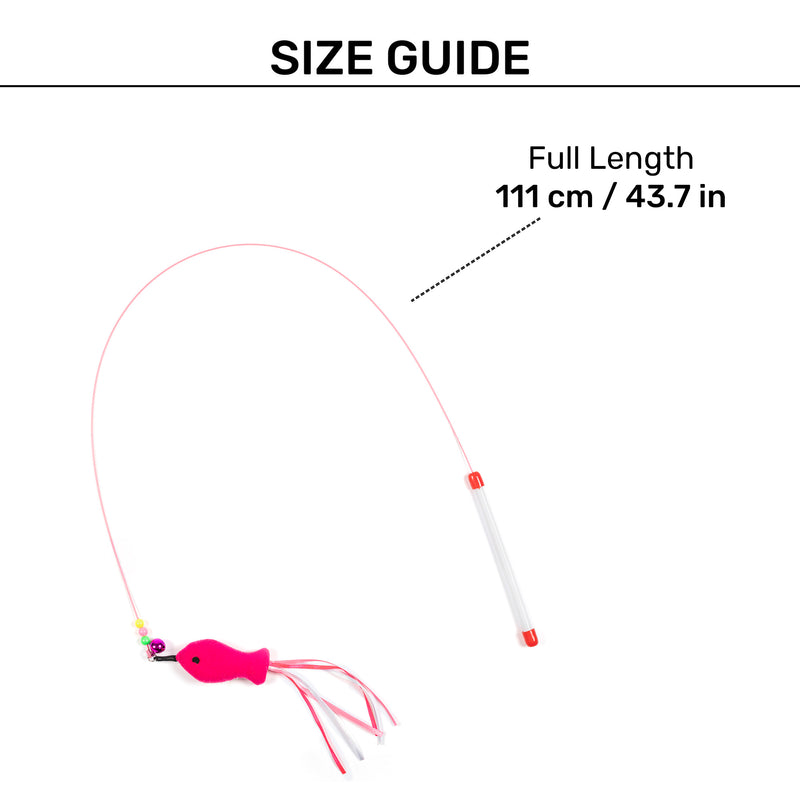 TLC Fishing Rod Wand Toy For Cat - Pink - Heads Up For Tails