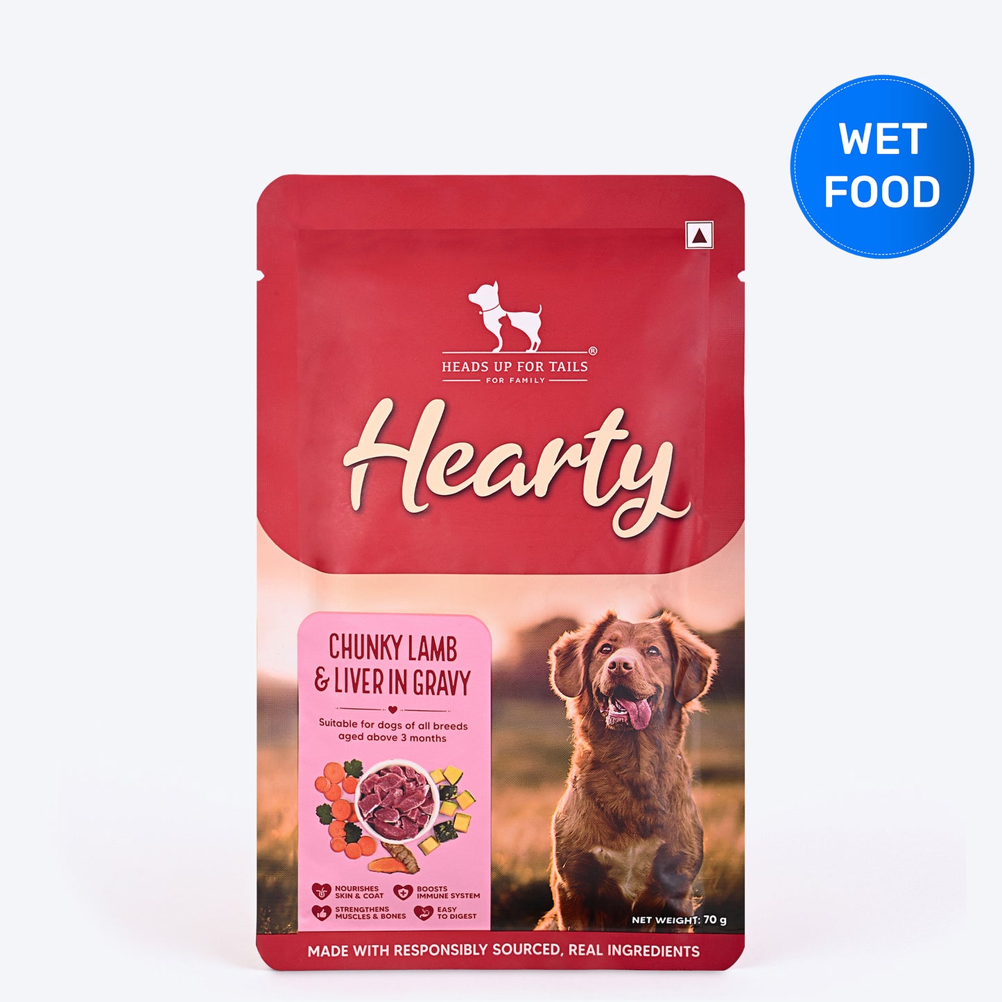 Hearty Chunky Lamb & Liver In Gravy Dog Wet Food - 70 g