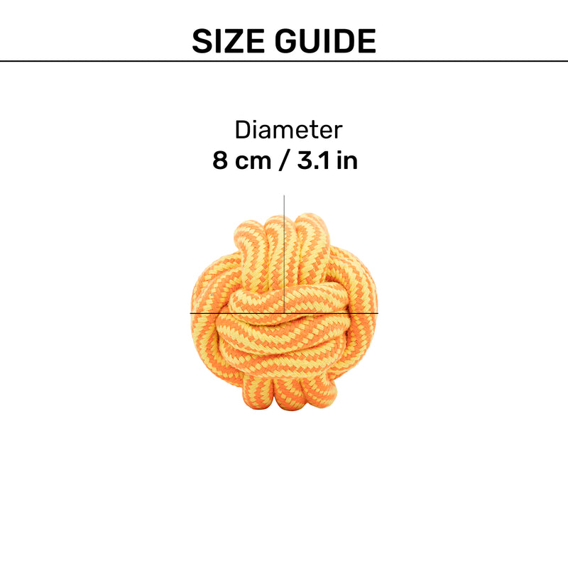 TLC Tug Knot Ball Rope Toy For Dog - Yellow & Orange - Heads Up For Tails