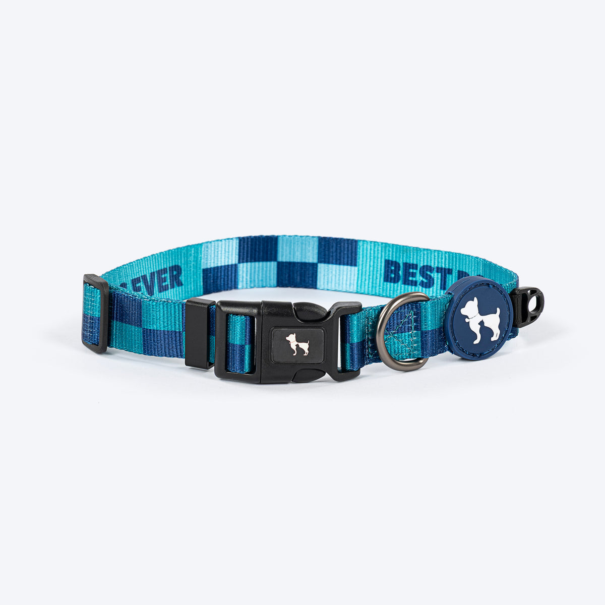 HUFT Frosted Checks Collar For Dog - Blue