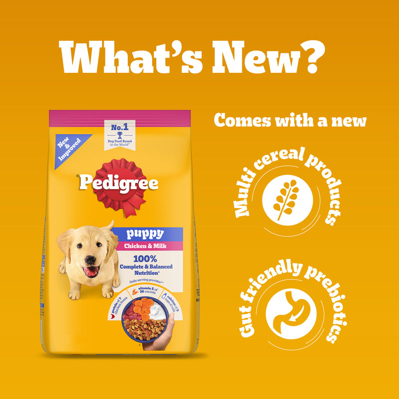 Pedigree Chicken & Milk Puppy Dry Dog Food (Contains 37 Essential Nutrients)
