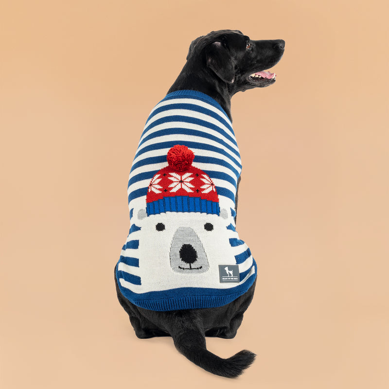 HUFT Polar Bear Striped Sweater For Dog - Multicolor - Heads Up For Tails