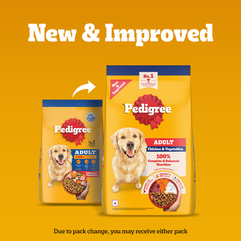 Pedigree Chicken & Vegetables Adult Dry Dog Food - Heads Up For Tails