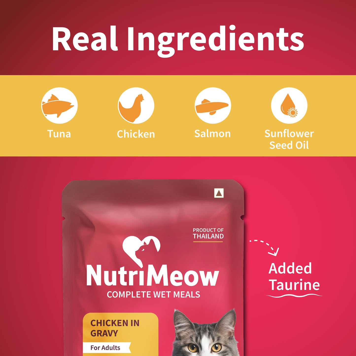NutriMeow Chicken In Gravy Wet Food For Adult Cat - 80 gm