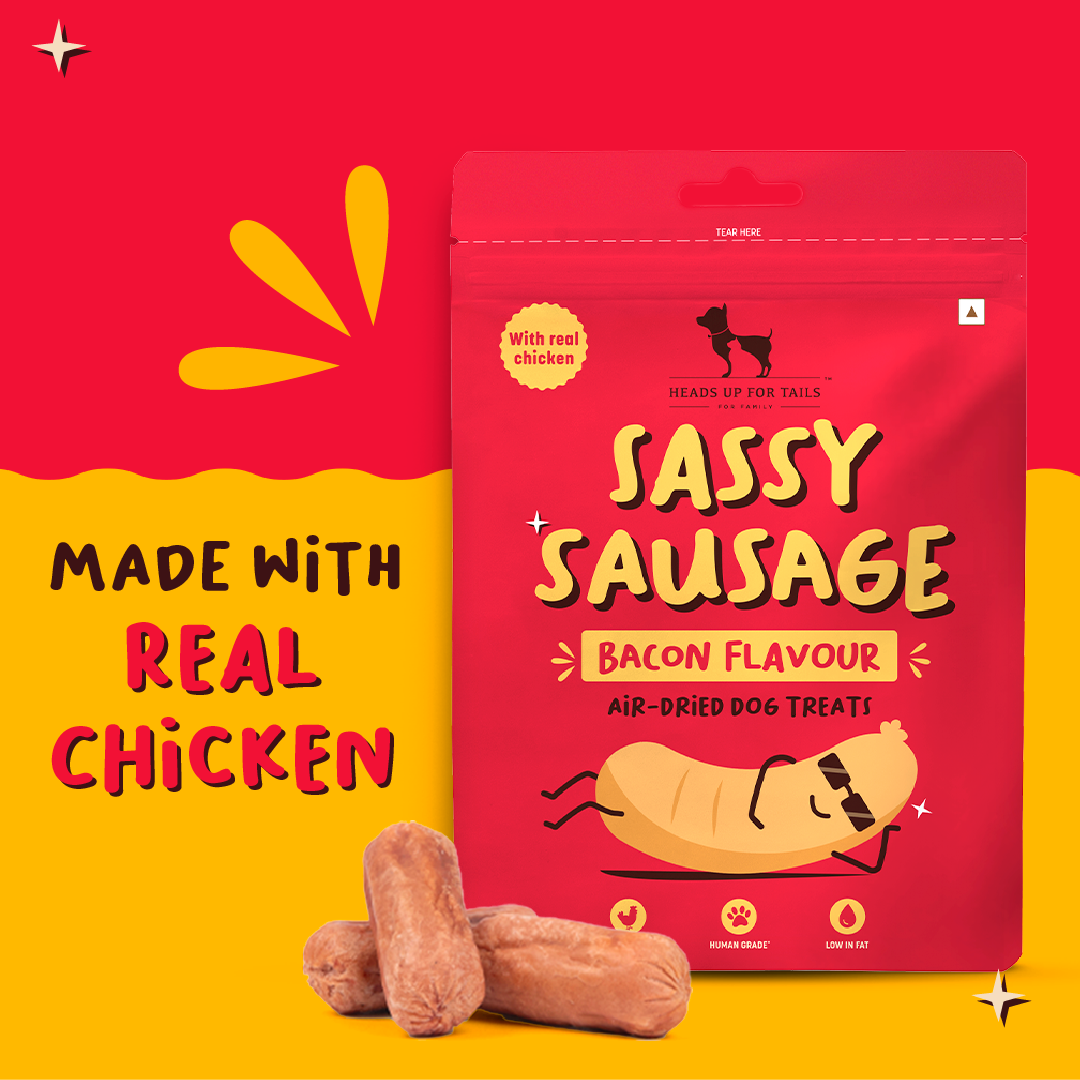 HUFT Sassy Sausage Bacon With Real Chicken Air-Dried Dog Treats - 100 g_02