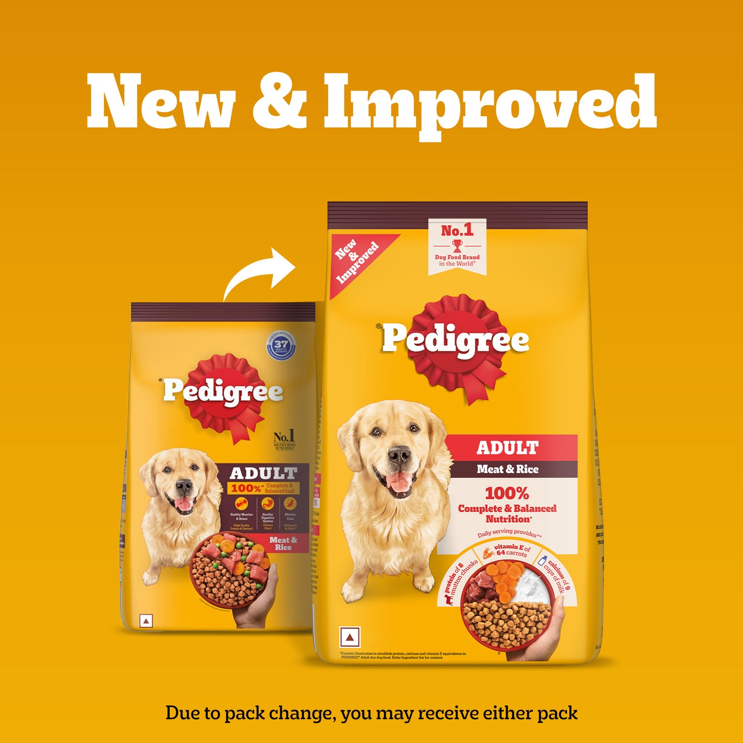 Pedigree Meat & Rice Adult Dry Dog Food - Heads Up For Tails