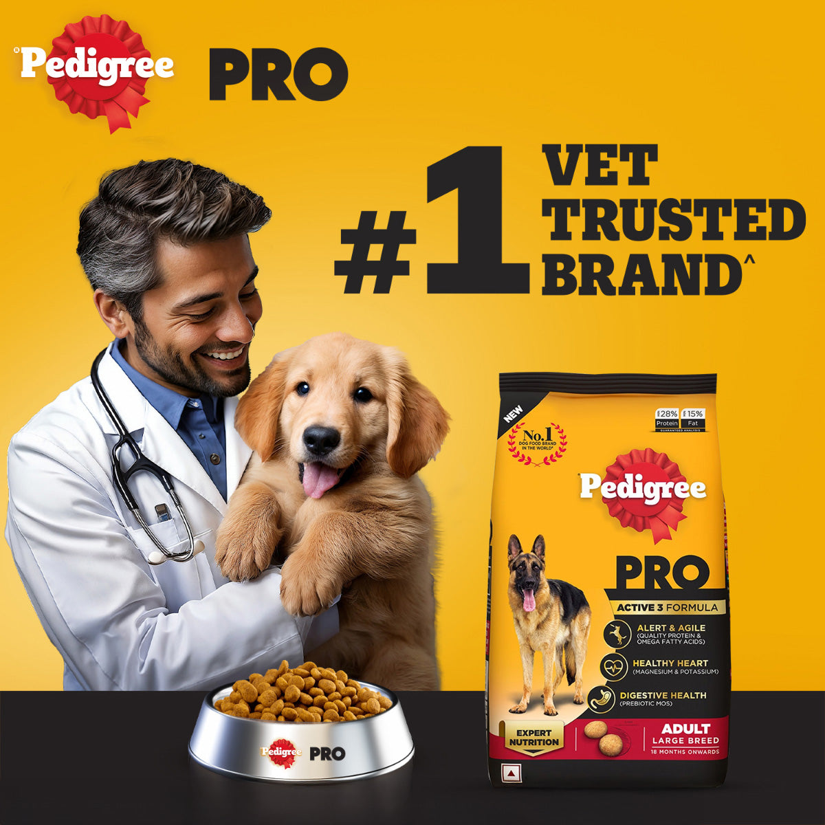 Pedigree PRO Expert Nutrition Active Adult Dry Dog Food – Heads Up