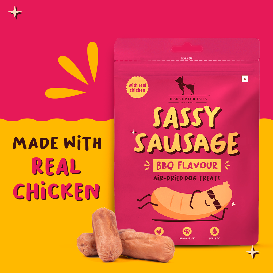 HUFT Sassy Sausage BBQ With Real Chicken Air-Dried Dog Treats - 100 g_02
