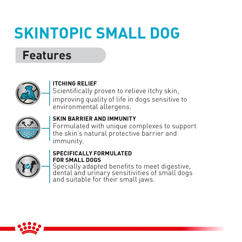 Royal Canin Veterinary Skintopic Dry Food For Small Dog - Heads Up For Tails