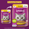 Whiskas Chicken in Gravy (1+ Years) Wet Food For Adult Cat - 80 gm Pack - Heads Up For Tails