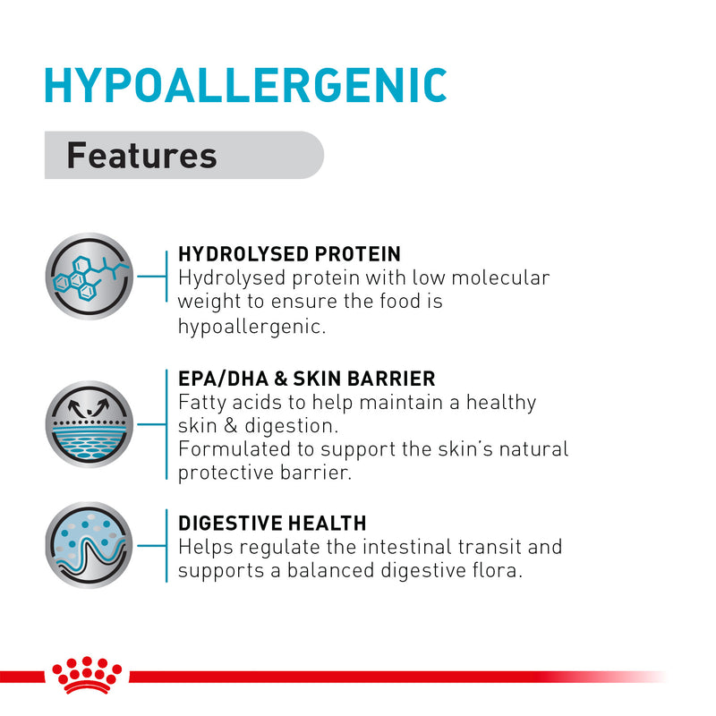 Royal Canin Veterinary Hypoallergenic Dry Food For Cat - 2.5 kg - Heads Up For Tails