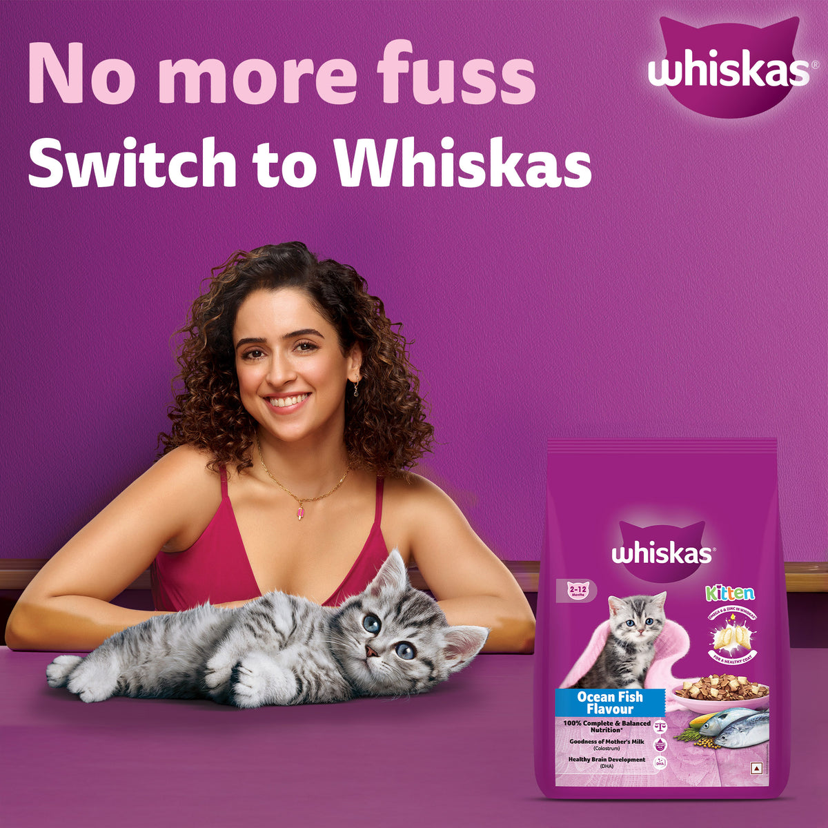 Whiskas Ocean Fish Dry Food For Kitten (2-12 Months) - Heads Up For Tails